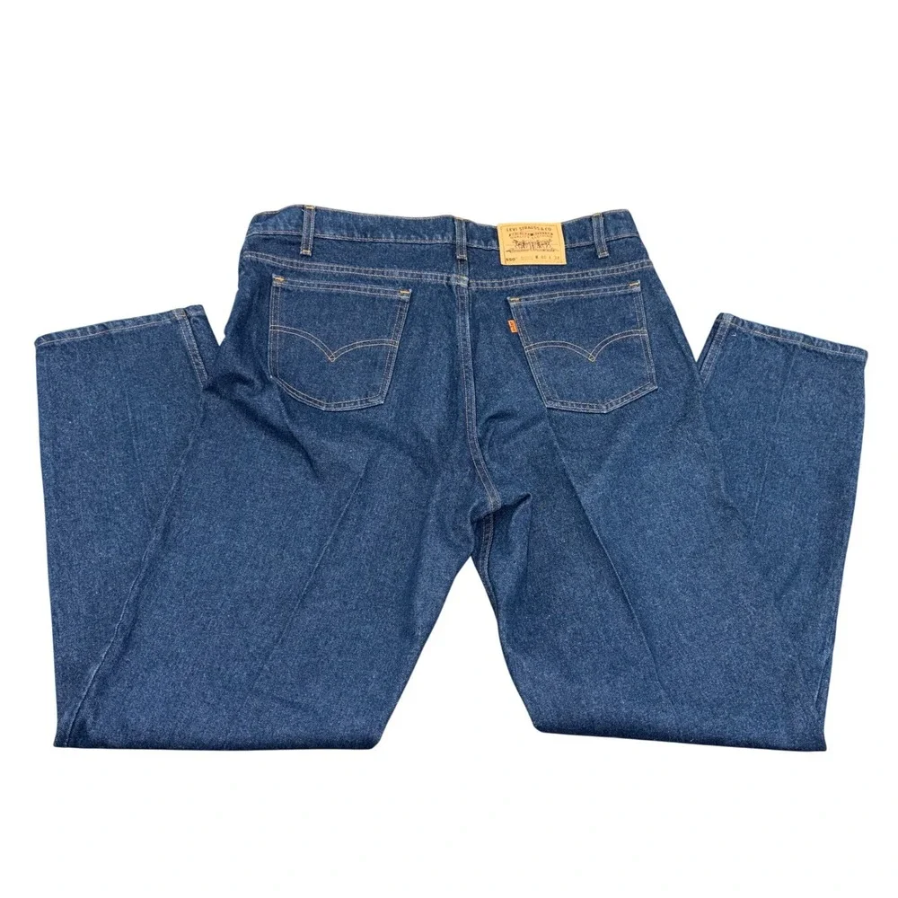 Vintage 1995 Levi's 550 Orange Tab Jeans Mens 40x34 Blue Relaxed Fit Tapered Leg